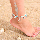 Boho Women Anklet Starfish Shell Pendant Hand-woven Beach Jewelry