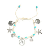 Boho Women Anklet Starfish Shell Pendant Hand-woven Beach Jewelry