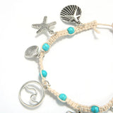 Boho Women Anklet Starfish Shell Pendant Hand-woven Beach Jewelry