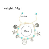 Boho Women Anklet Starfish Shell Pendant Hand-woven Beach Jewelry