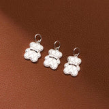 925 Silver Bear Shape Charms Jewelry Making Supplies