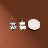 925 Silver Bear Shape Charms Jewelry Making Supplies
