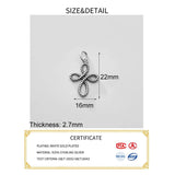 S925 Sterling Silver Retro Distressed Bowknot Charms DIY Hollow Pendant