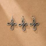 S925 Sterling Silver Retro Distressed Bowknot Charms DIY Hollow Pendant