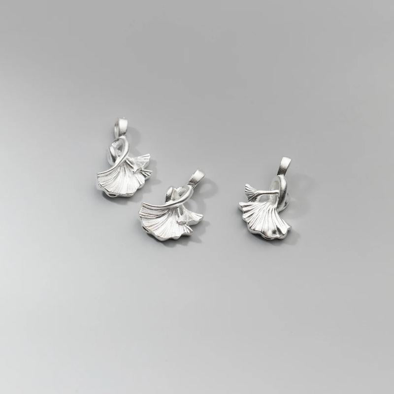 925 Sterling Silver Double Apricot Leaf Bracelet Necklace Pendants