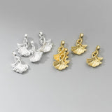 925 Sterling Silver Double Apricot Leaf Bracelet Necklace Pendants