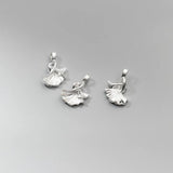 925 Sterling Silver Double Apricot Leaf Bracelet Necklace Pendants
