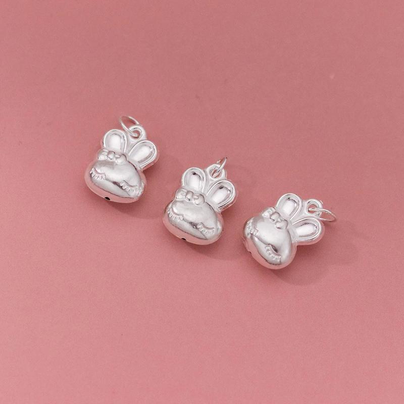 925 Sterling Silver Rabbit Charms, S925 Bunny Pendant
