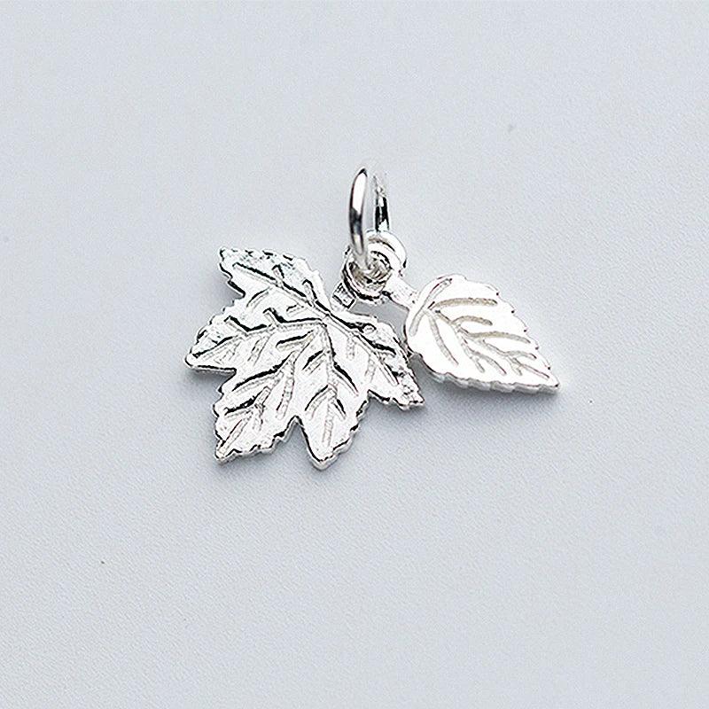 925 Silver Retro Leaf Charms Maple Leaf Pendant Finding