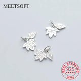 925 Silver Retro Leaf Charms Maple Leaf Pendant Finding