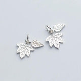 925 Silver Retro Leaf Charms Maple Leaf Pendant Finding