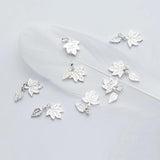 925 Silver Retro Leaf Charms Maple Leaf Pendant Finding