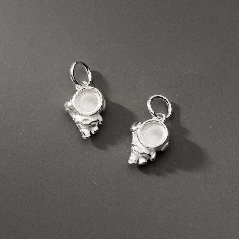 925 Sterling Silver Astronaut Charm for DIY Jewelry - Fits 5mm Stone/Pearl Beads