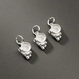 925 Sterling Silver Astronaut Charm for DIY Jewelry - Fits 5mm Stone/Pearl Beads