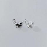 Thai Silver Hollow Butterfly Charms DIY Necklace Making Findings
