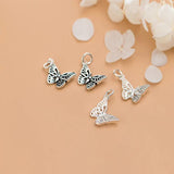 Thai Silver Hollow Butterfly Charms DIY Necklace Making Findings