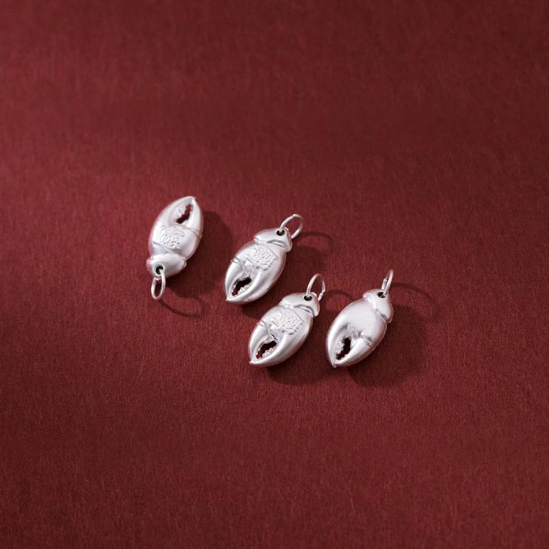 925 Silver Crab Clamp Pendant S925 Lobster Claw Charms DIY Jewelry