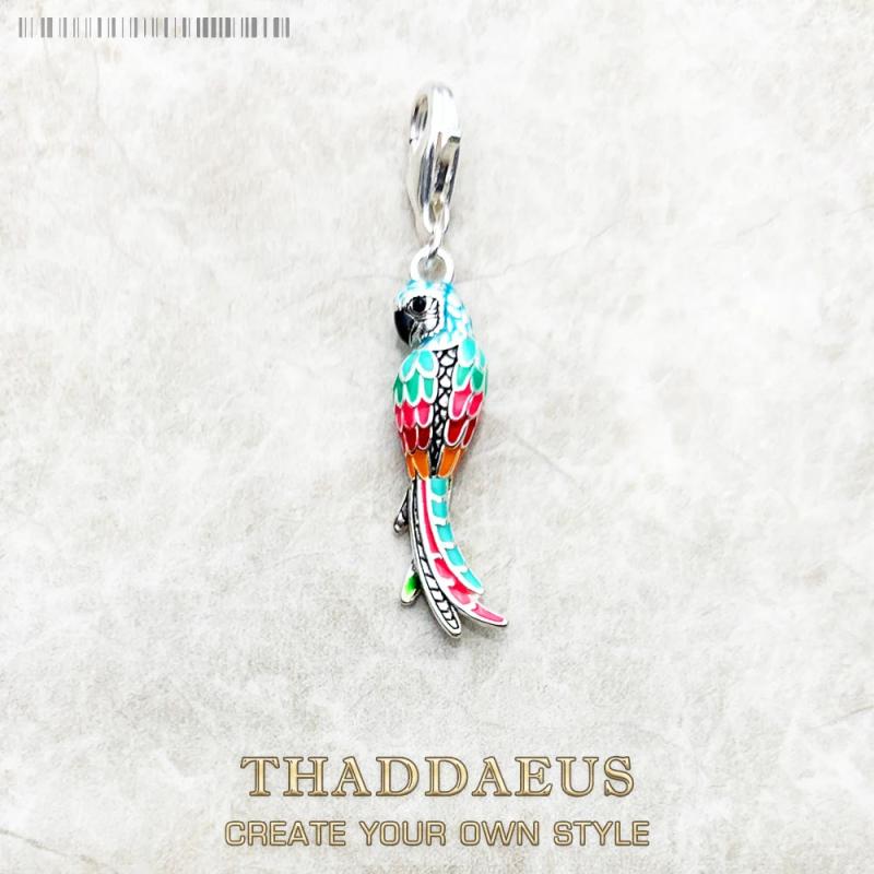 925 Silver Colorful Parrot Pendant Summer Jewelry Gift