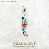 925 Silver Colorful Parrot Pendant Summer Jewelry Gift