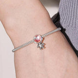 925 Silver Moonstone Charms Astronaut Moon Pendant DIY Jewelry Making