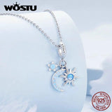 925 Silver Moonstone Charms Astronaut Moon Pendant DIY Jewelry Making
