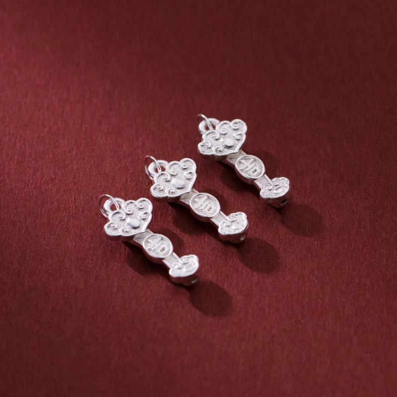 999 Pure Silver Chinese Magic Wand Lucky Pendant DIY Bracelet Necklace