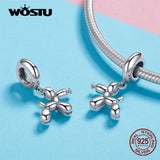 925 Silver Zirconia Dog Charms for Bracelet Pendant DIY Jewelry