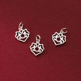 925 Sterling Silver Heart Jewelry Charms Bracelet Necklace Silver Pendants