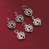 925 Sterling Silver Heart Jewelry Charms Bracelet Necklace Silver Pendants
