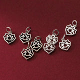 925 Sterling Silver Heart Jewelry Charms Bracelet Necklace Silver Pendants