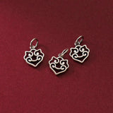 925 Sterling Silver Heart Jewelry Charms Bracelet Necklace Silver Pendants
