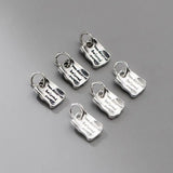 925 Silver Vintage Geometry Square Card Charm Pendant DIY Jewelry