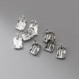 925 Silver Vintage Geometry Square Card Charm Pendant DIY Jewelry