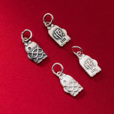 925 Silver Fish Circle Charm Good Luck Pendant DIY Jewelry Accessory