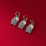 925 Silver Fish Circle Charm Good Luck Pendant DIY Jewelry Accessory