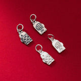 925 Silver Fish Circle Charm Good Luck Pendant DIY Jewelry Accessory