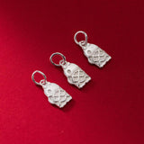 925 Silver Fish Circle Charm Good Luck Pendant DIY Jewelry Accessory