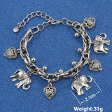 Bohemian Retro Anklets Chain Anklet For Women Elephant Heart Anklet