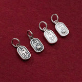 925 Sterling Silver Oval Card Chinese Good Luck Charms Pendant