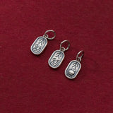 925 Sterling Silver Oval Card Chinese Good Luck Charms Pendant