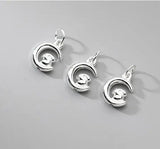 999 Silver Moon Rabbit Dangle Charms Necklace Pendants DIY Jewelry Making