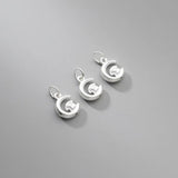 999 Silver Moon Rabbit Dangle Charms Necklace Pendants DIY Jewelry Making