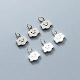925 Sterling Silver Smile Cloud Circle Charms 10mm Dangle Pendants