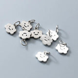 925 Sterling Silver Smile Cloud Circle Charms 10mm Dangle Pendants