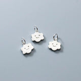 925 Sterling Silver Smile Cloud Circle Charms 10mm Dangle Pendants