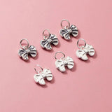925 Silver Bow Tie Circle Charms Jewelry Decoration Pendant