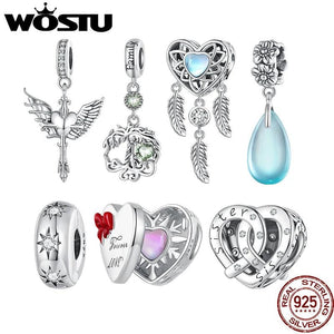 925 Silver Dream Catcher Tree of Life Charm Heart Pendant for Bracelet Necklace