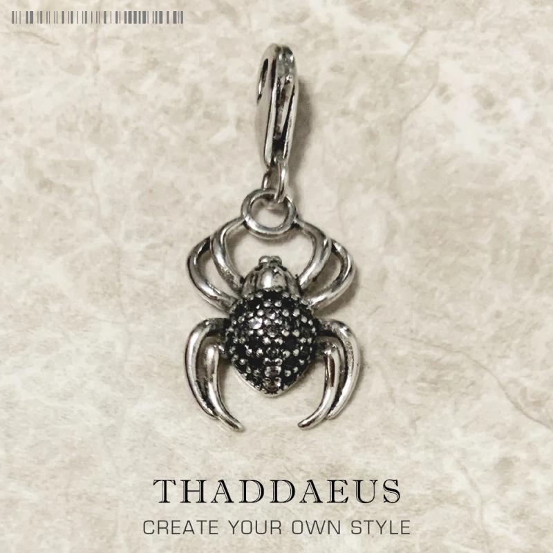 Spider Dangle Charm Pendant 925 Sterling Silver Vintage Jewelry Gift