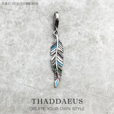 925 Silver Feather Pendant Charm Summer Jewelry Gift Women Men