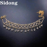 Rhinestone Pendant Anklet for Women - Beach High Heels Sandals Accessory